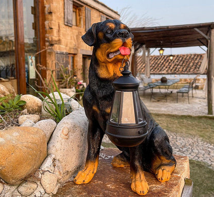 Brehn | Solar-powered dog statue with LED lighting - LumiPup