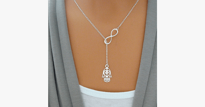 Skanto | Infinite Happiness Pendant Necklace in Silver Tone - For a Fashion-Forward and Unique Look