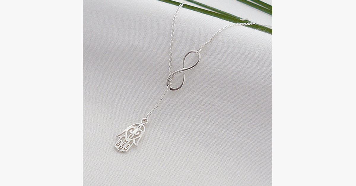 Skanto | Infinite Happiness Pendant Necklace in Silver Tone - For a Fashion-Forward and Unique Look
