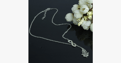 Skanto | Infinite Happiness Pendant Necklace in Silver Tone - For a Fashion-Forward and Unique Look