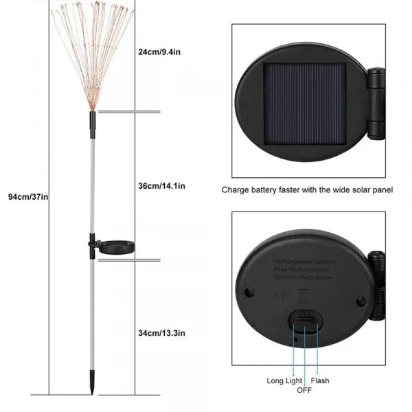 4-pack Solar Fireworks Garden Lights - Weatherproof LED Decorative Lighting, Solar Energy for Garden and Patio | Karnz