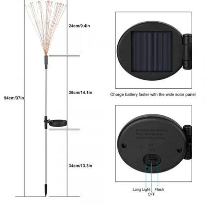 4-pack Solar Fireworks Garden Lights - Weatherproof LED Decorative Lighting, Solar Energy for Garden and Patio | Karnz