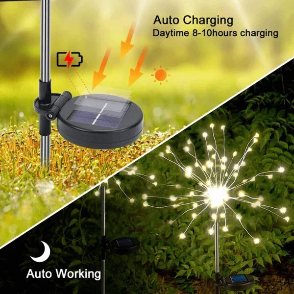 4-pack Solar Fireworks Garden Lights - Weatherproof LED Decorative Lighting, Solar Energy for Garden and Patio | Karnz