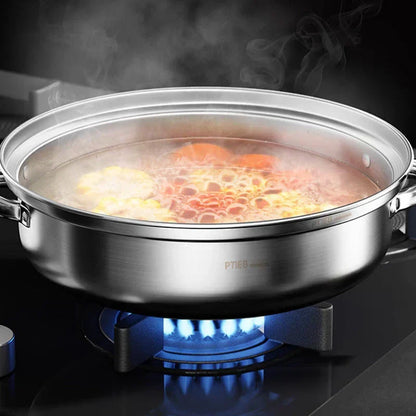 BowLift | Stainless Steel 3-Tier Steamer with Handles & Glass Lid – Healthy, Efficient Cooking