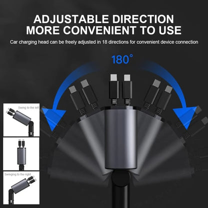 BowLift | VoltEdge Retractable Car Charger – Universal Fast Charger 80 cm