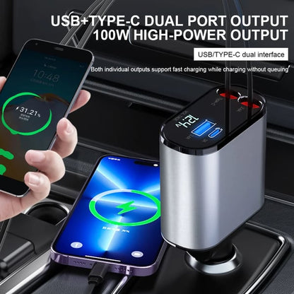 BowLift | VoltEdge Retractable Car Charger – Universal Fast Charger 80 cm