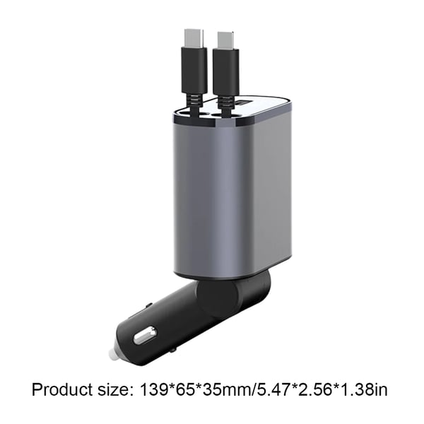 BowLift | VoltEdge Retractable Car Charger – Universal Fast Charger 80 cm