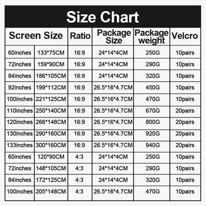 Portable Projector 4K Anti-Light Foldable Screen