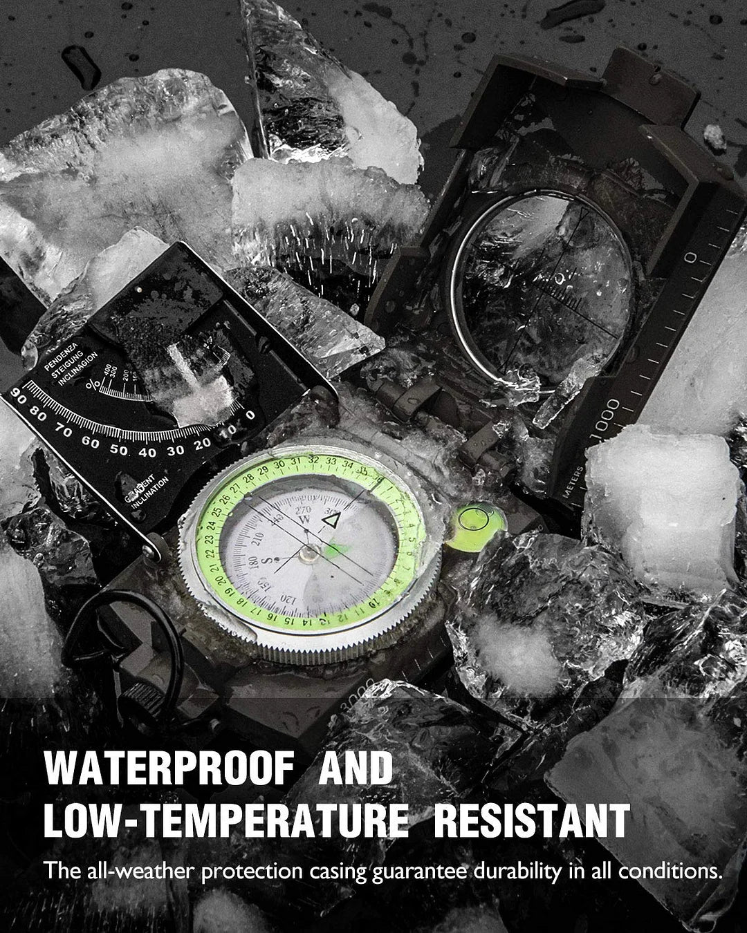 BowLift | Multifunctional military navigation compass with inclinometer | Shockproof, waterproof compass for hiking, camping, and outdoor life
