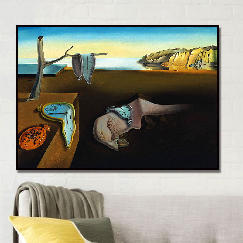 Brehn | Surrealist Salvador Dali Wall Art Brown 'The Persistence of Memory' Painting for Home
