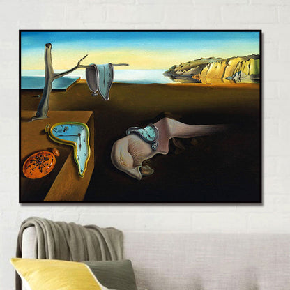 Brehn | Surrealist Salvador Dali Wall Art Brown 'The Persistence of Memory' Painting for Home