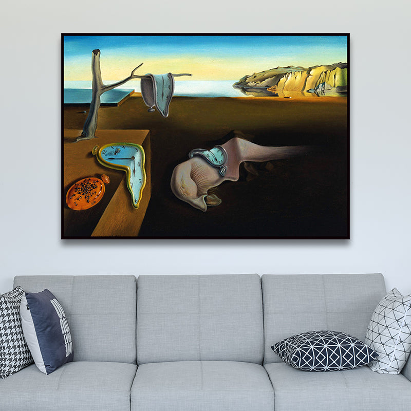 Brehn | Surrealist Salvador Dali Wall Art Brown 'The Persistence of Memory' Painting for Home