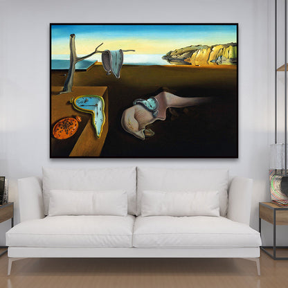 Brehn | Surrealist Salvador Dali Wall Art Brown 'The Persistence of Memory' Painting for Home