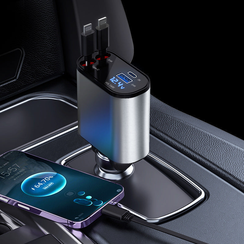 BowLift | VoltEdge Retractable Car Charger – Universal Fast Charger 80 cm