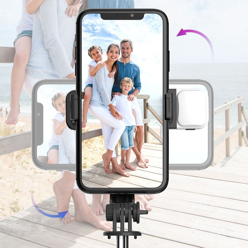 Skanto | Bluetooth Selfie Stick Tripod with Phone Holder and Beauty Fill Light