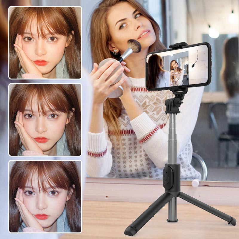 Skanto | Bluetooth Selfie Stick Tripod with Phone Holder and Beauty Fill Light