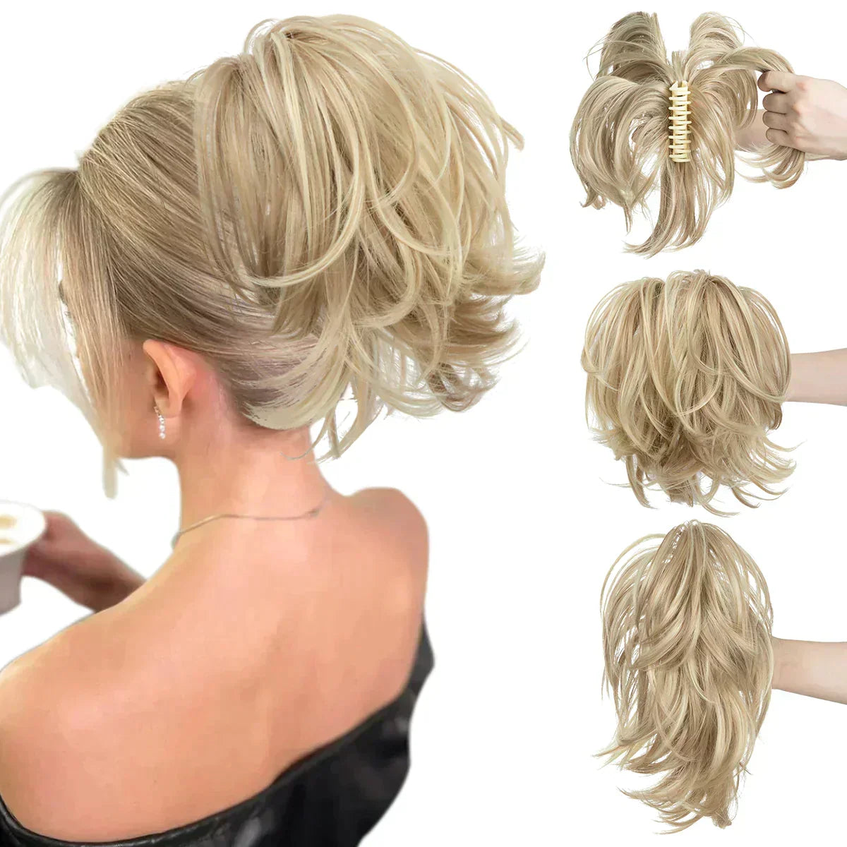 BowLift | Synthetic Claw Clip In Ponytail Hair Extensions Diy Hair Piece Hair Bun