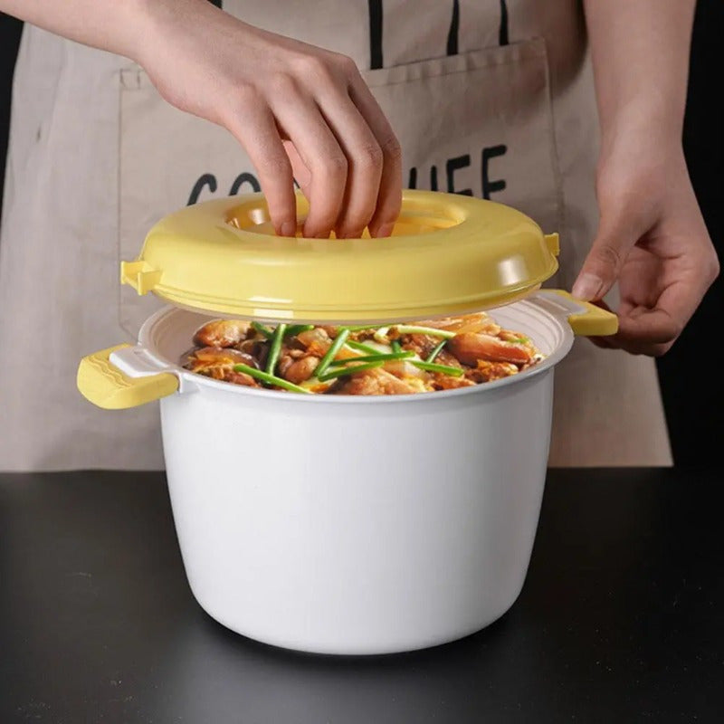 Skanto | Microwave Rice Cooker and Steamer - Versatile Vegetable Steamer, Pasta Maker, Soup and Pressure Cooker, Multi-Function Kitchen Bowl