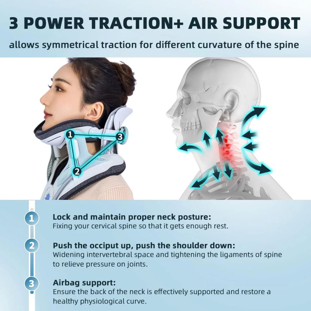 Skanto | Neck Stretcher for Pain Relief - Adjustable Cervical Traction Device Ideal for Neck Strain and Discomfort