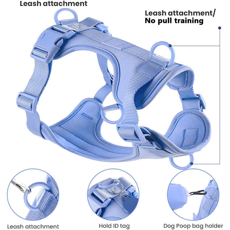 Skanto | Adjustable Dog Vest Harness with 3 Leash Clips