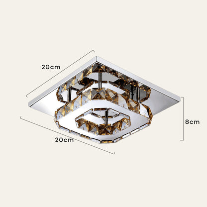 Modern LED Ceiling Light with Crystal Optic