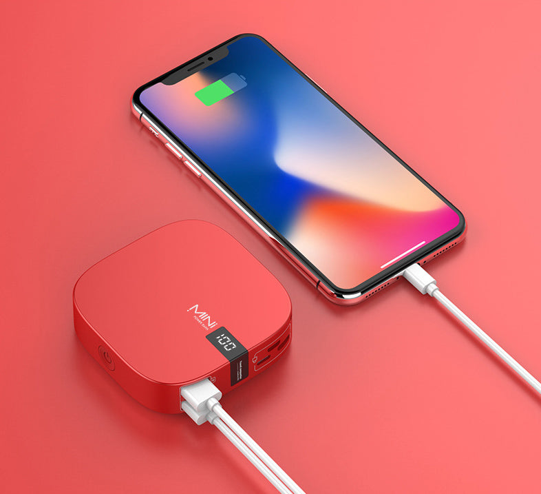 BowLift | Mini 10000mAh Power Bank with 2.1A Fast Charging, Super Slim, LED Display and Dual USB Output Ports, Support Lightning, Micro and Type-C