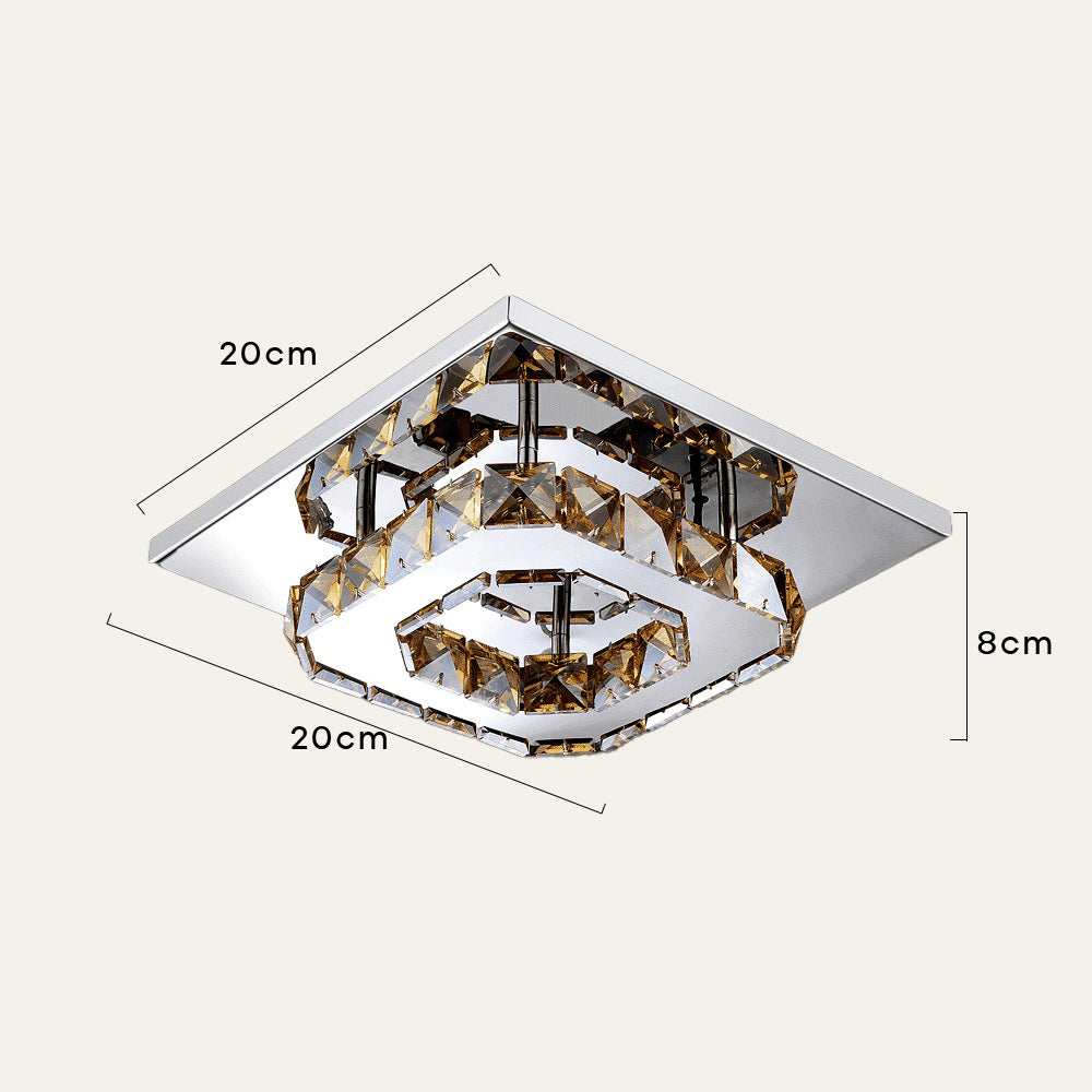 Skanto | Modern Crystal LED Flush Mount Ceiling Light