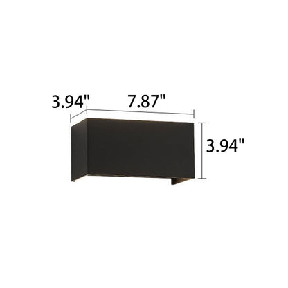 Modern Outdoor Waterproof Rectangular LED Up and Down Illuminated Outdoor Wall Sconce Lamp | Kalsten