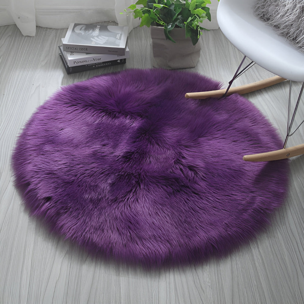 Round Plush Bedroom Floor Rug | Karnz