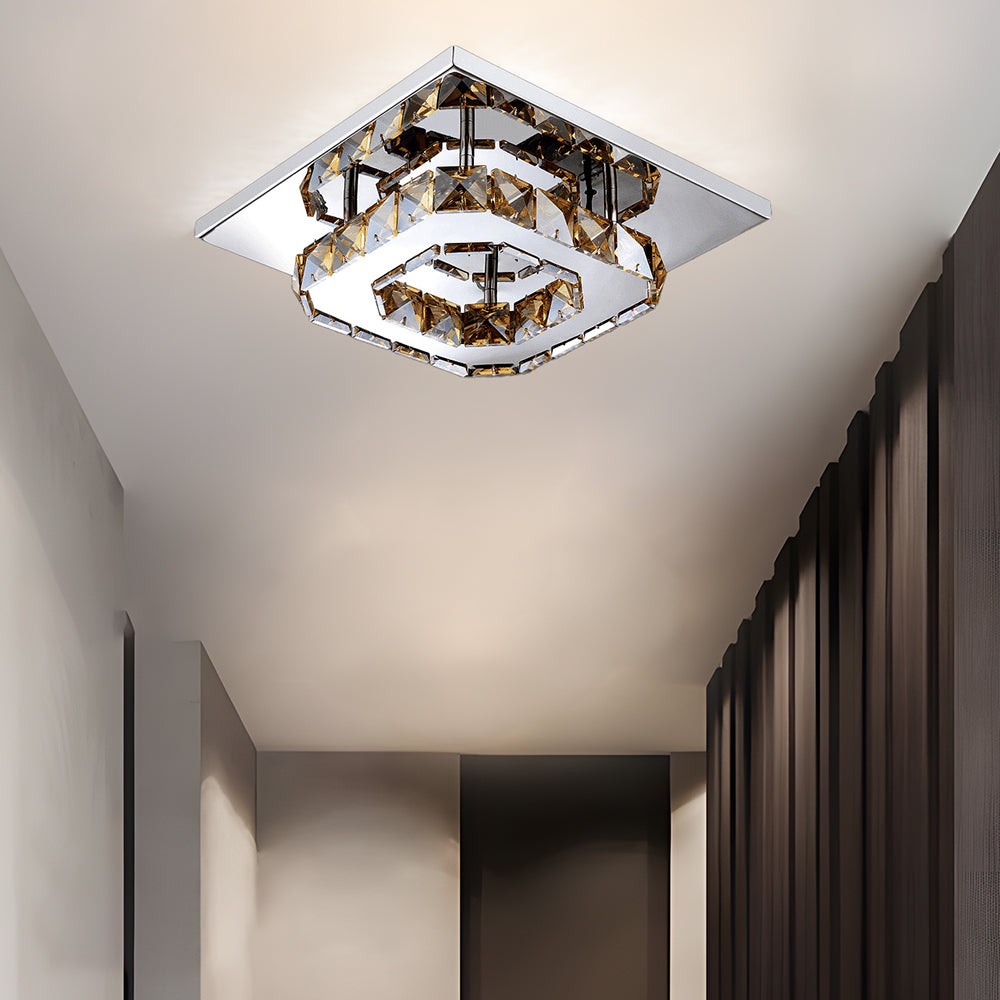 Modern LED Ceiling Light with Crystal Optic