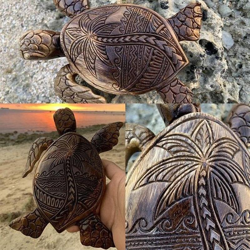 Wood sculpture Hawaii turtle | Bowlift