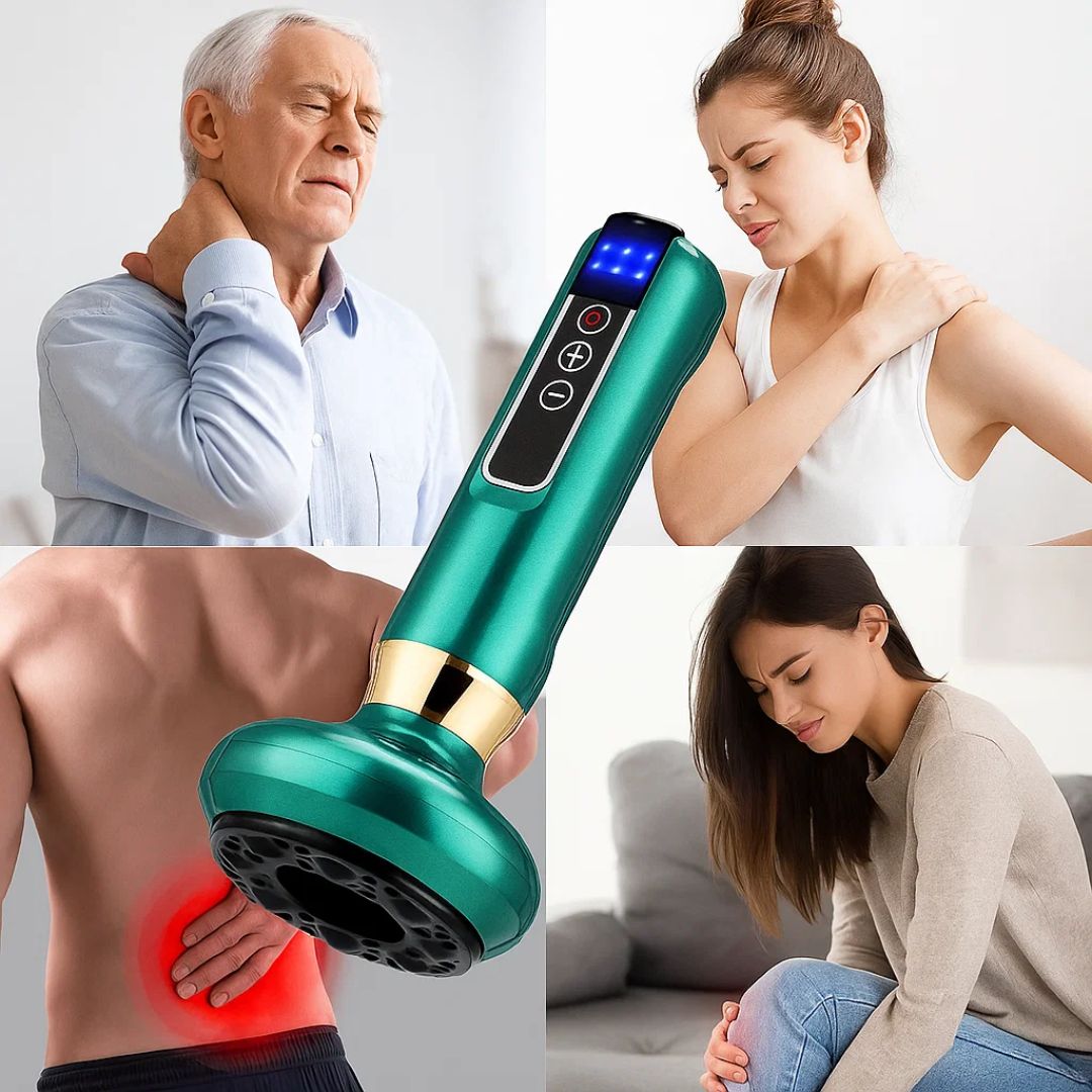 TheraPulse | Electric Cupping Massager – Vacuum Gua Sha, Heat Therapy, and Adjustable Suction for Pain Relief and Lymphatic Drainage Skanto