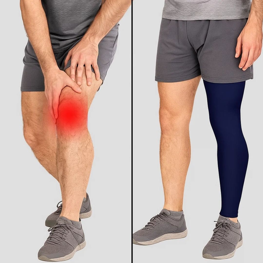 FlexiRelief | Full Leg Compression Sleeve – Knee Support – Graduated Pressure – Pain Relief – Recovery – Swelling Reduction Bowlift