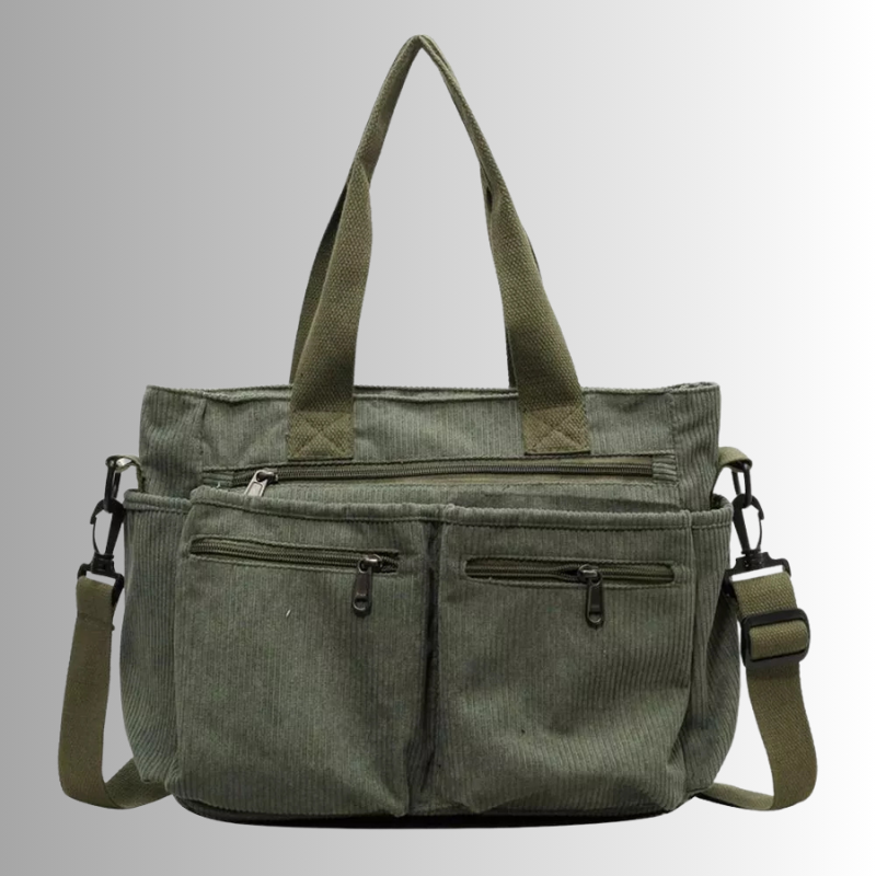Skanto | Urban Cord Tote Stylish Corduroy Shoulder Bag – Spacious, Convenient & Functional Everyday Tote
