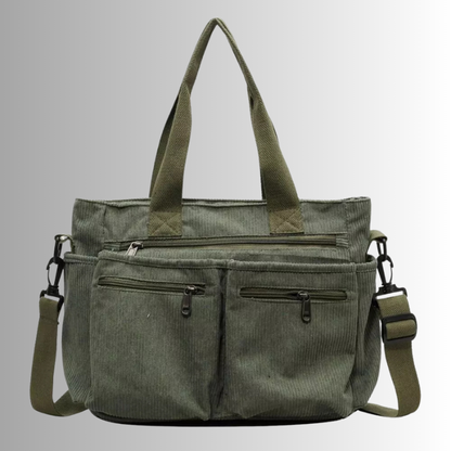 Skanto | Urban Cord Tote Stylish Corduroy Shoulder Bag – Spacious, Convenient & Functional Everyday Tote