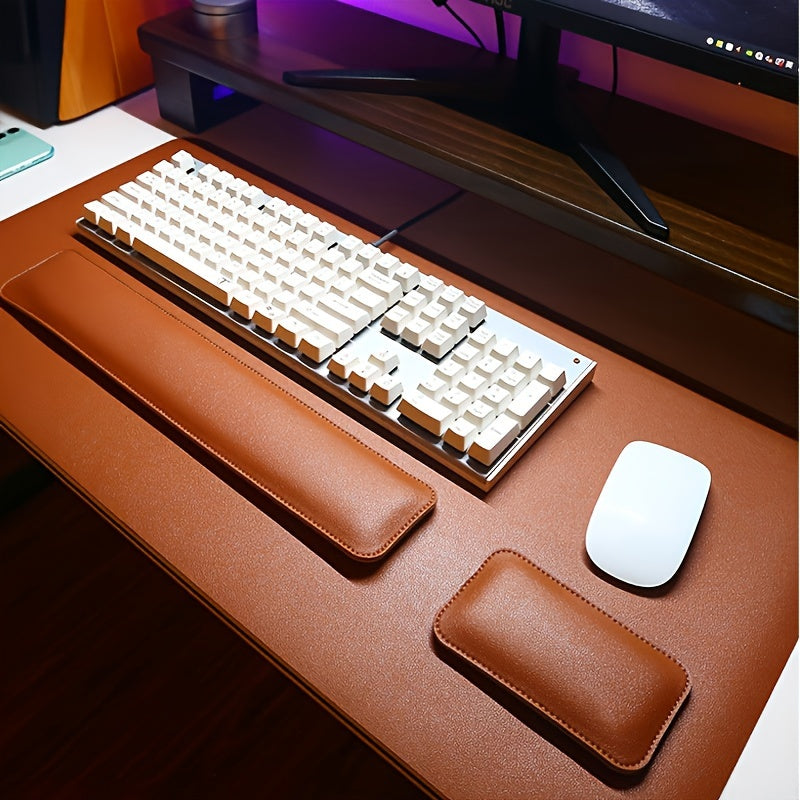BowLift | Three-Piece Desk Set made of PU Leather - With Pad and Wrist Supports