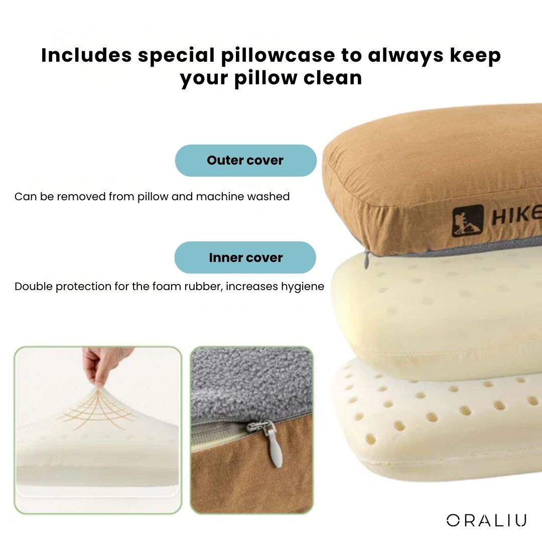 BowLift | Outdoor Memory Foam Camping Pillow – Portable, Dual-Sided & Washable Cover