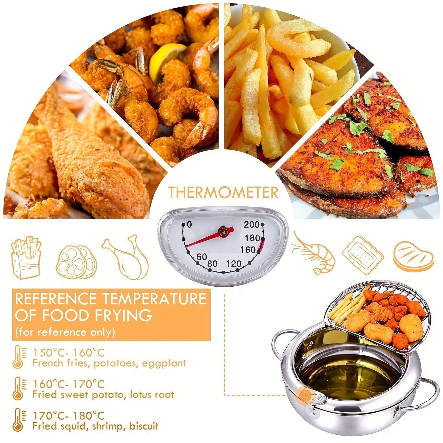 ThermaFryer - Premium Fryer with Temperature Control Bowlift