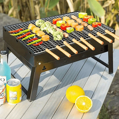 Skanto | 10 Pcs Premium Stainless Steel BBQ Skewers with Wooden Handles – Multifunctional, Durable Grilling Sticks for Outdoor Cooking – Perfect for Summer Parties & Family Gatherings