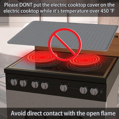 Skanto | 1 pc Silicone Cooktop Cover - Heat Resistant Mat for Electric Stovetops, Cooktop Protector, Dish Drying Mat, Glass Cooktop Cover, Kitchenware