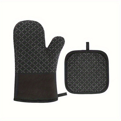 Skanto Skanto | Buy 1 Get 1 Free - 2pc Extra Thick Silicone Oven Gloves and Pot Holders Set - Premium Heat Protection, Non-Slip Grip, Fast Cooling - Perfect for Safe Baking, Cooking, Kitchen Use