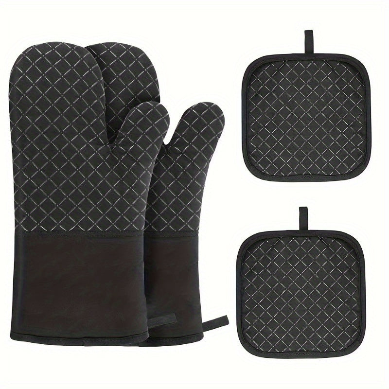 Skanto Skanto | Buy 1 Get 1 Free - 2pc Extra Thick Silicone Oven Gloves and Pot Holders Set - Premium Heat Protection, Non-Slip Grip, Fast Cooling - Perfect for Safe Baking, Cooking, Kitchen Use