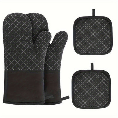 Skanto Skanto | Buy 1 Get 1 Free - 2pc Extra Thick Silicone Oven Gloves and Pot Holders Set - Premium Heat Protection, Non-Slip Grip, Fast Cooling - Perfect for Safe Baking, Cooking, Kitchen Use