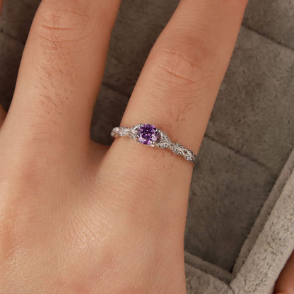 Skanto | Minimalist Amethyst & Zircon Ring - Nova