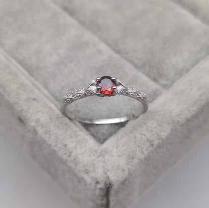 Skanto | Minimalist Amethyst & Zircon Ring - Nova