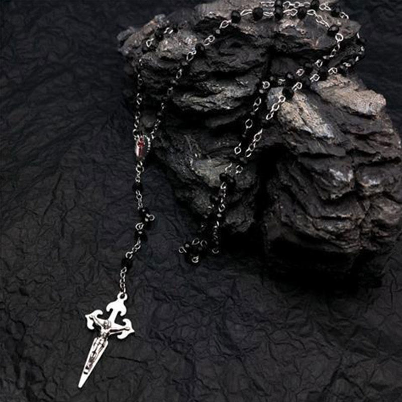Skanto | Heart-Shaped Cat's Eye Stone Rosary Necklace - Elara