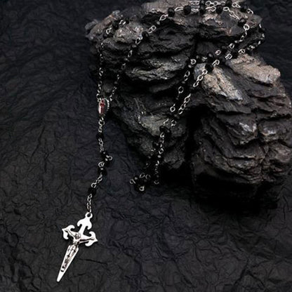 Skanto | Heart-Shaped Cat's Eye Stone Rosary Necklace - Elara