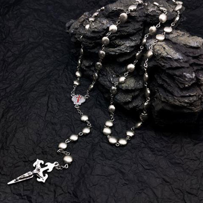 Skanto | Heart-Shaped Cat's Eye Stone Rosary Necklace - Elara