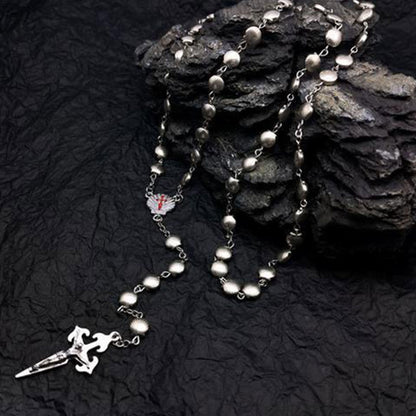 Skanto | Heart-Shaped Cat's Eye Stone Rosary Necklace - Elara
