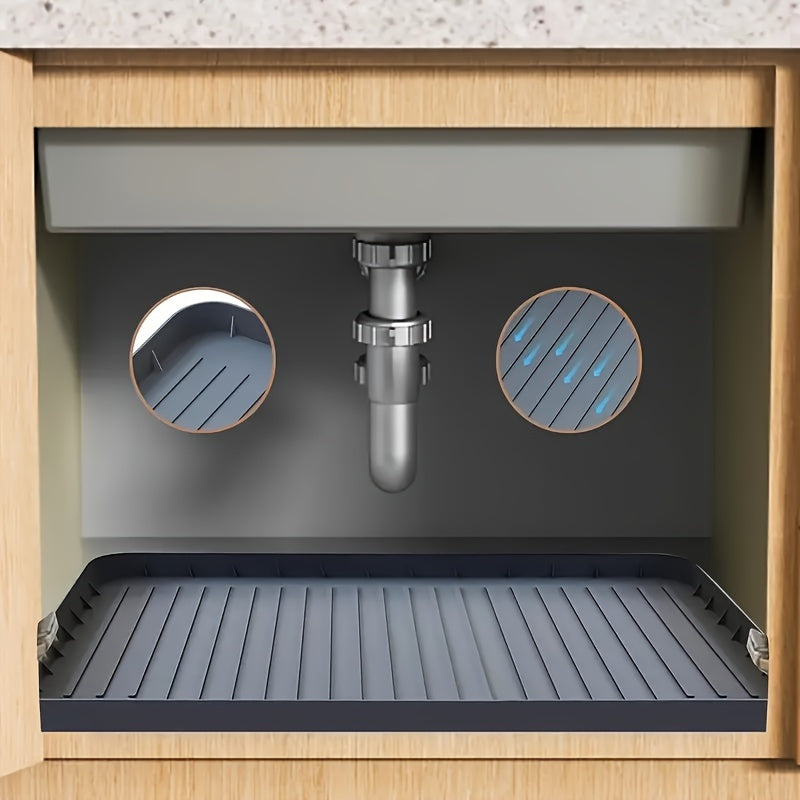 Skanto | Durable Silicone Under Sink Mat - Waterproof Drip Pan Insert for Kitchen and Bathroom Cabinets - Easy-Care Storage Solution